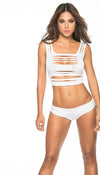 Bold Slashed Straps and Front Crop Tank by Mapale at Love It Curvy