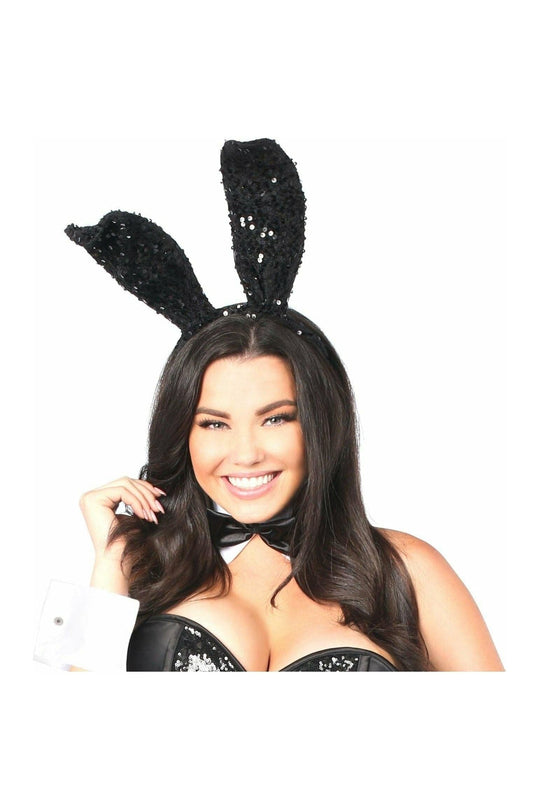 Black Sequin Bunny Ears - Love it Curvy