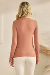 Love It Curvy Seamlessly Soft Ribbed Modal Mock Neck Long Sleeve Top