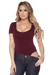 Scoopneck Short Sleeve Seamless Bodysuit | Love It Curvy
