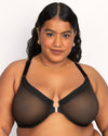 Sheer Mesh Front Close Racerback Unlined Bra | Love It Curvy