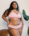 Curvy Couture Cotton Luxe Unlined Wireless Bra in Blushing Rose