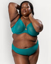 Curvy Couture Sheer Mesh Full Coverage Unlined Underwire Bra in Fanfare
