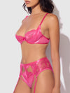 Harlow Lace Underwire Bra & High Waist Backless Panty Set from Love It Curvy