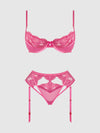 Harlow Lace Underwire Bra & High Waist Backless Panty Set from Love It Curvy