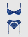 Harlow Lace Underwire Bra & High Waist Backless Panty Set from Love It Curvy