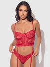 Harlow Lace & Mesh Bustier & Backless Hipster Set from Love It Curvy