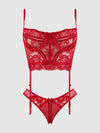 Harlow Lace & Mesh Bustier & Backless Hipster Set from Love It Curvy