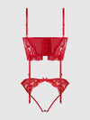 Harlow Lace & Mesh Bustier & Backless Hipster Set from Love It Curvy