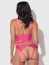 Harlow Lace & Mesh Bustier & Backless Hipster Set from Love It Curvy