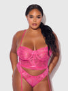 Harlow Lace & Mesh Bustier & Backless Hipster Set from Love It Curvy
