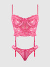 Harlow Lace & Mesh Bustier & Backless Hipster Set from Love It Curvy