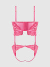 Harlow Lace & Mesh Bustier & Backless Hipster Set from Love It Curvy