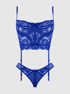 Harlow Lace & Mesh Bustier & Backless Hipster Set from Love It Curvy