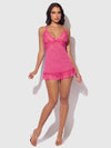 Harlow Lace & Mesh Babydoll & G-String Set from Love It Curvy