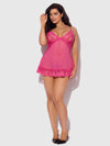 Harlow Lace & Mesh Babydoll & G-String Set from Love It Curvy