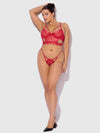 Mila Eyelash Lace Strappy Longline Bra & Tanga Set from Love It Curvy