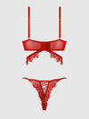 Mila Eyelash Lace Strappy Longline Bra & Tanga Set from Love It Curvy