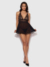 Mila Eyelash Lace & Mesh Babydoll & G-String Set from Love It Curvy