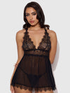 Mila Eyelash Lace & Mesh Babydoll & G-String Set from Love It Curvy