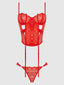 Nadia Lace & Mesh Corset & Backless Hipster Set from Love It Curvy