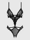 Nadia Lace & Mesh Cutout Teddy from Love It Curvy