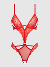 Nadia Lace & Mesh Cutout Teddy from Love It Curvy