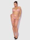 Helena Lace Bra, Garter, & Open Back Hipster Set from Love It Curvy