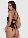 Helena Lace & Satin Wireless & Open Back Teddy from Love It Curvy