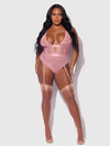 Helena Lace & Satin Wireless & Open Back Teddy from Love It Curvy