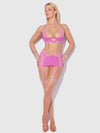 Natasha Micro & Lace Bra, Garter Skirt & G-String Set from Love It Curvy