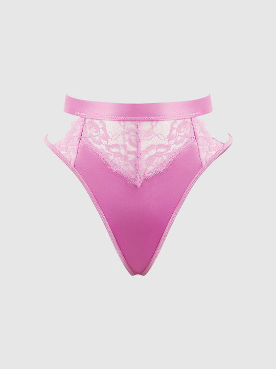 Natasha Satin & Lace Bow Tie G-String from Love It Curvy