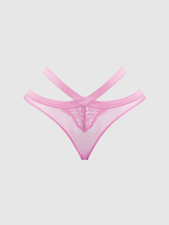 Natasha Lace & Mesh Strappy Hipster from Love It Curvy