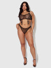 Rosalie Embroidered Lace Garter Bralette & Tanga Set from Love It Curvy