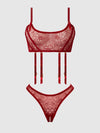 Rosalie Embroidered Lace Garter Bralette & Tanga Set from Love It Curvy