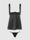 Brigeta Satin Open Cup Babydoll & G-String Set from Love It Curvy