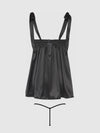 Brigeta Satin Open Cup Babydoll & G-String Set from Love It Curvy