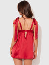 Brigeta Satin Open Cup Babydoll & G-String Set from Love It Curvy