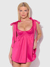 Brigeta Satin Open Cup Babydoll & G-String Set from Love It Curvy