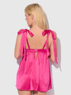 Brigeta Satin Open Cup Babydoll & G-String Set from Love It Curvy