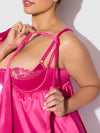Brigeta Satin Open Cup Babydoll & G-String Set from Love It Curvy