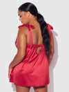 Rosalie Satin & Embroidered Lace Babydoll & G-String Set from Love It Curvy