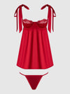 Rosalie Satin & Embroidered Lace Babydoll & G-String Set from Love It Curvy