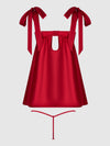 Rosalie Satin & Embroidered Lace Babydoll & G-String Set from Love It Curvy