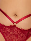 Rosalie Satin & Embroidered Lace Strappy Tanga from Love It Curvy