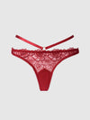 Rosalie Satin & Embroidered Lace Strappy Tanga from Love It Curvy