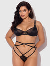 Flora Lace Bra & Strappy Thong Set from Love It Curvy