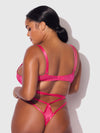 Flora Lace Bra & Strappy Thong Set from Love It Curvy