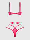 Flora Lace Bra & Strappy Thong Set from Love It Curvy