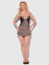 Devon Silky Satin Swirl Plunge Push Up Babydoll Set from Love It Curvy